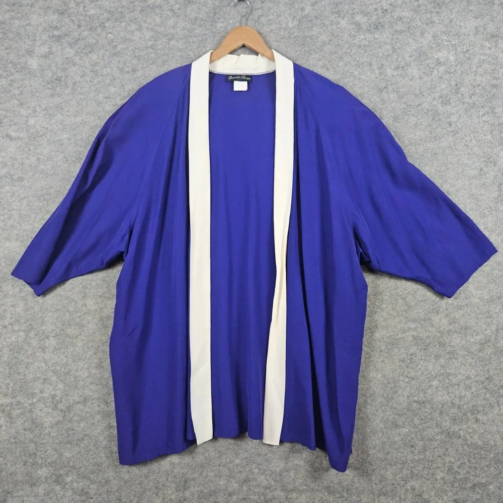 David Rose Women's 2-Pc Dress & Robe/Jacket Set Size 26‎ Purple White Vintage
